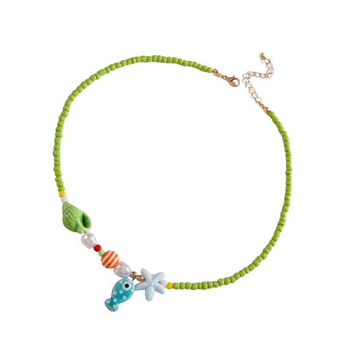 XIAOQENAN Tragbare Seestarfishes Perlens Halskette Kette Mit Erweiterung Für Die Tägliche Kleidung Von Frauen Und Besondere Anlässe Küsten Inspirierter Schmuck von XIAOQENAN