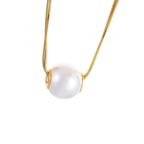 XIAOQENAN Trendige Stahlkette Mit Eleganten Robusten Perlen Und Fahsion Anhänger Tragbarem Accessoire Für Stilvolle Outfits Täglich Nutzung Mode Choker Kette von XIAOQENAN