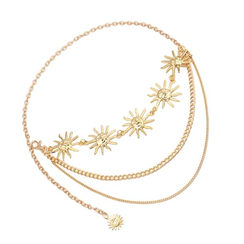 XIAOQENAN Trendy Sonne/Mond Charme Körperkette Aufsichtsbund Ein Verstellbares Länge Metall Taillengürtel Schmuck Für Partykleidung Clubbing Körperzubehör XIAOQENAN Trendy Sonne/Mond Charme Körperkette Aufsichtsbund Ein Verstellbares Länge Metall Taillengürtel Schmuck Für Partykleidung Clubbing Körperzubehör von XIAOQENAN