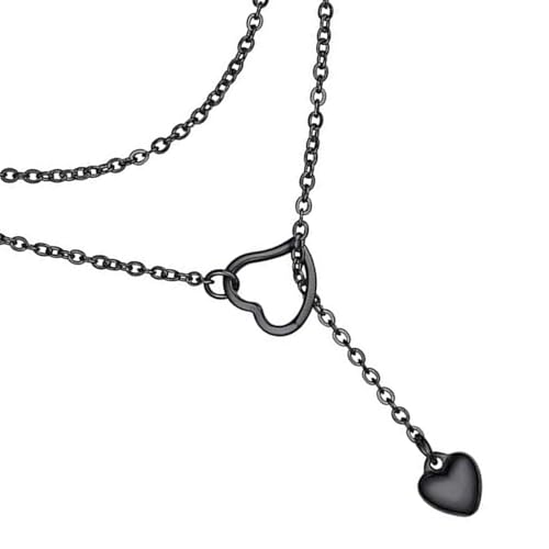 XIAOQENAN Verstellbare Langkettige Halskette Einzigartige Herzheizkette Mit Verstellbarer Länge Stilvoller Schlüsselbeutelkette Trendy Trendy von XIAOQENAN