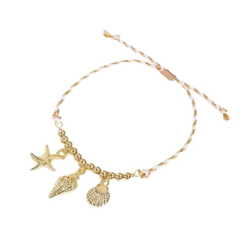 XIAOQENAN Verstellbarer Charme Armband Keramik Seesterne Hülle Fisch Anhänger Geflochten von XIAOQENAN