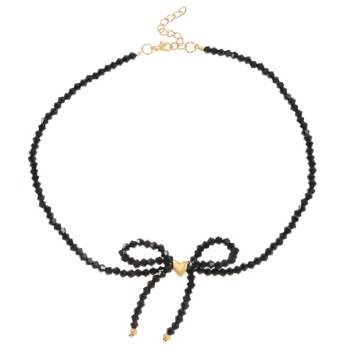 XIAOQENAN Vielseitige Stilvolle Kristalle Schmetterling Bowknot Anhänger Halskette Tragbares Schmuckzubehör Für Partys Vorräte Und Datteln Kristall Halskette von XIAOQENAN