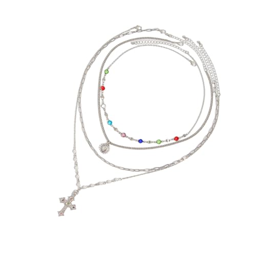 XIAOQENAN Vintage French Multi Layer Simulierte Perlen Halskette Einstellbare Kette Für Multi Geleering Stapelschmuckzubehör Faux Pearls Halskette Set Für Frauen von XIAOQENAN