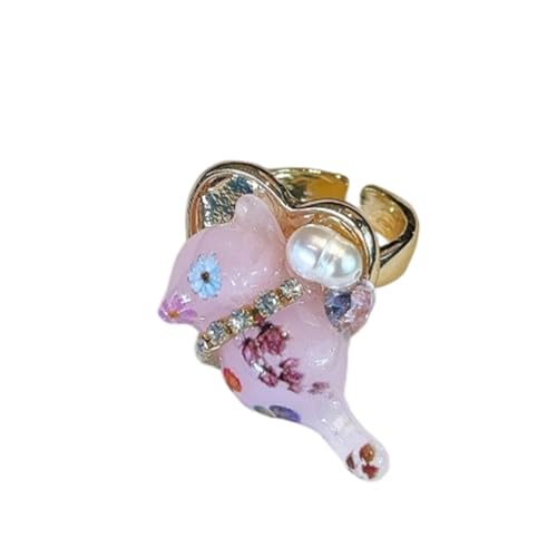 XIAOQENAN Wunderliche Froschförmige Emaillierte Cocktailringe Kühne Stapelschmuckmischung & Stile Für Jugendliche Bequem von XIAOQENAN