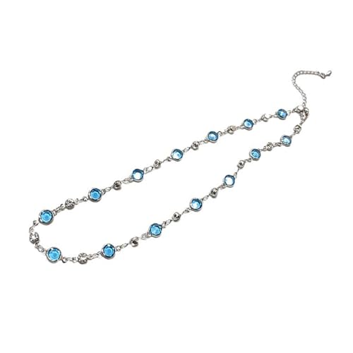 XIAOQENAN Zarte Legierungsbutterflemin Choker Blau Kristallperlen Anhänger Halskette Einstellbare Länge Neckchain Frauen Accessoire Schmetterling Halskette von XIAOQENAN