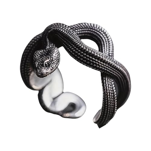 XIAOQENAN Zeitgenössische Offene Ringe Mit Schlangen Die Einzigartige Fingerschmuck Casual Mode Ringe Perfekt Für Styles Enthusiasten Verstellbar Detailliert von XIAOQENAN