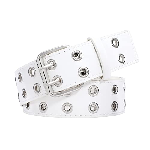 XIAOWU Nietengürtel Herren Damen Doppelloch Punk Gothic Gürtel Rock Hip Hop Mode für Hosen Jeans Röcke von XIAOWU