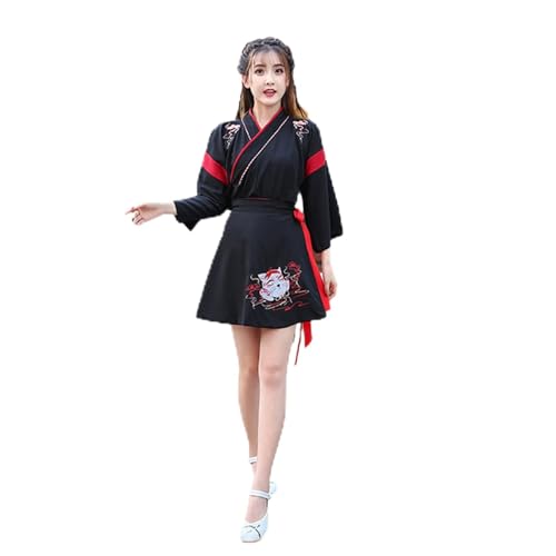 XIAOXIAO Hanfu Traditionelles Chinesisches Hanfu Retro-Stickerei Zweiteiliger Anzug Für Damen Süßer Kurzer Rock Für Frühling Und Sommer Weihnachtsfeier Kleid Cosplay Kostüm (Color : Black, Größe : L) XIAOXIAO Hanfu Traditionelles Chinesisches Hanfu Retro-Stickerei Zweiteiliger Anzug Für Damen Süßer Kurzer Rock Für Frühling Und Sommer Weihnachtsfeier Kleid Cosplay Kostüm (Color : Black, Größe : L) von XIAOXIAO