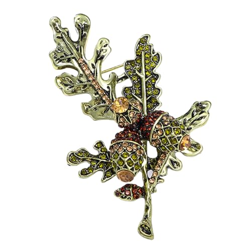 XIAOXIAOYU Ansteckbroschen für Damen, kreative grüne Blätter-Brosche, Vintage-Strass-Mantelnadel, elegantes Kleidungszubehör für XIAOXIAOYU Ansteckbroschen für Damen, kreative grüne Blätter-Brosche, Vintage-Strass-Mantelnadel, elegantes Kleidungszubehör für von XIAOXIAOYU
