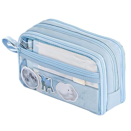 XIAOXIAOYU Federmäppchen mit Reißverschluss, großes Fassungsvermögen, Federmäppchen, Stifteetui und Reißverschlusstasche, tragbares Design für Schulbedarf, blau, Refer to description, Unisex XIAOXIAOYU Federmäppchen mit Reißverschluss, großes Fassungsvermögen, Federmäppchen, Stifteetui und Reißverschlusstasche, tragbares Design für Schulbedarf, blau, Refer to description, Unisex von XIAOXIAOYU