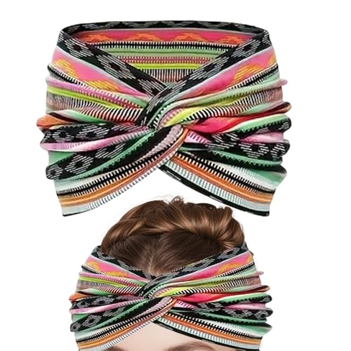 XIAOXIAOYU Kopfbaender Fuer Damen Boho | Weite Geknotete Haarbänder | Stilvolle Atmungsaktive Kopfbekleidung für Frauen Hochzeitsfeiern Läuferinnen Musikfestivals Yoga Freizeitmode Begeisterte von XIAOXIAOYU