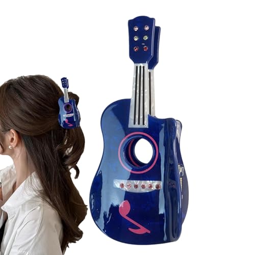 XIAOXIAOYU Lustige Gitarren-Haarspange, Gitarrenform-Klauenklammer - Gitarrenförmige Haarspangen für Frauen | Dünne, dicke Haarspangen, lockig, gerade, modische Haarspangen, starker Halt für unterwegs von XIAOXIAOYU