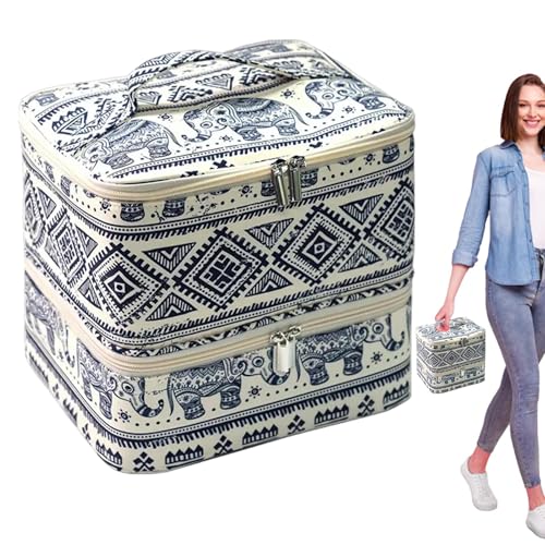 XIAOXIAOYU Nagellack-Aufbewahrungstasche, Nagellack-Organizer-Etui,2-lagige Reise-Nagellack-Tragetasche | Nagellack-Tragekoffer mit Aufbewahrungsfächern für Maniküre-Werkzeuge, Nagel-Set-Organizer für von XIAOXIAOYU