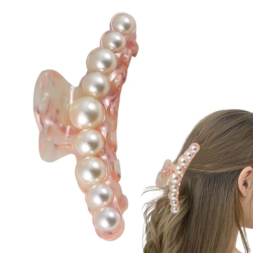 XIAOXIAOYU Perlen-Haarklammern, starker Halt, Haarklammern, lange Kiefer-Clips, ausgefallene Perlen-Haar-Accessoires für Frauen und Mädchen von XIAOXIAOYU