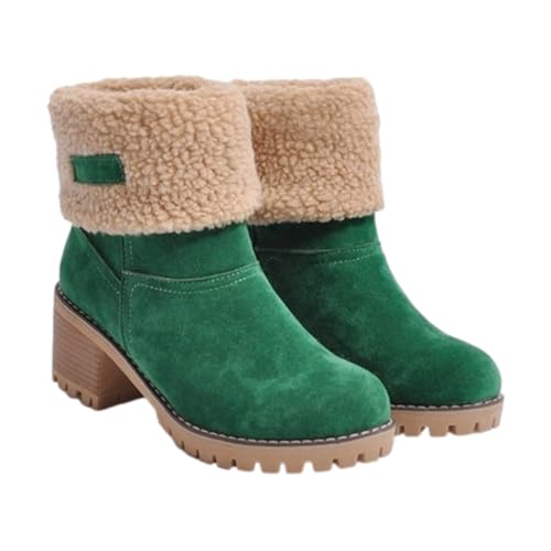 XIAOXIAOYU Runde Zehe Stiefel | Bequeme Winterstiefel für Damen mit klobigem Absatz - Winterschuhe Stoßdämpfende Winter-Booties für Damen Senioren Winter XIAOXIAOYU Runde Zehe Stiefel | Bequeme Winterstiefel für Damen mit klobigem Absatz - Winterschuhe Stoßdämpfende Winter-Booties für Damen Senioren Winter von XIAOXIAOYU