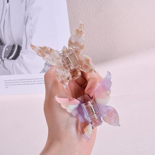 1/2/3pcs Acetat Hair Claw Butterfly Hairpin Clips Gradient Tie-Dye Colored Hair Styling Tools Barrettes Women Girls Accessories von XIAOXIN