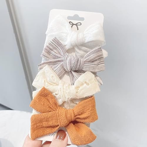 4 Teile / satz Sweet Print Bowknot Haarspangen für süße Baby Mädchen Baumwolle Bögen Haarnadel Haarspange Kopfbedeckung Kinder Haarschmuck Geschenk von XIAOXIN