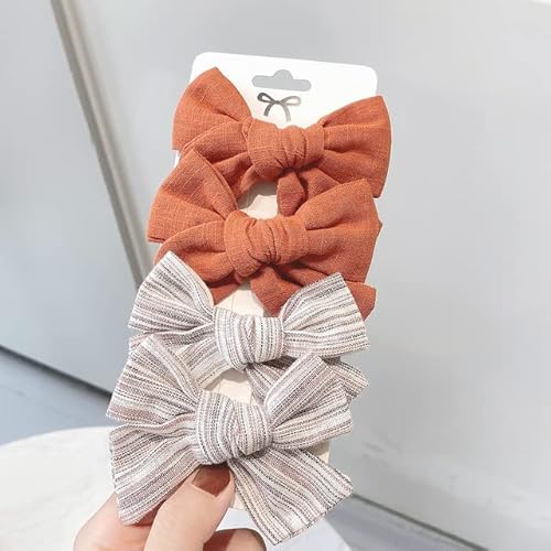 4 Teile / satz Sweet Print Bowknot Haarspangen für süße Baby Mädchen Baumwolle Bögen Haarnadel Haarspange Kopfbedeckung Kinder Haarschmuck Geschenk von XIAOXIN