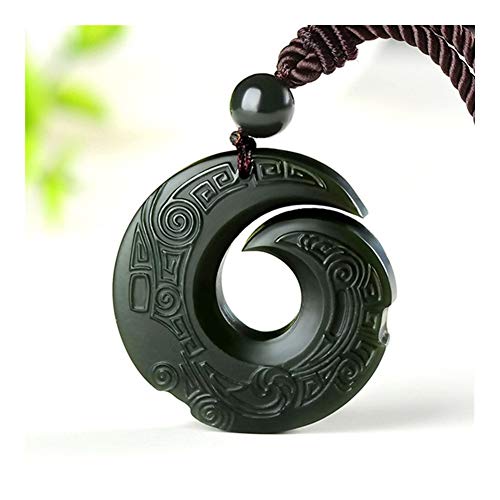 XIAOXINGXING Halskette mit natürlichem Jade-Anhänger, hetianischer Jade-Schmuck für Herren, Geschenk, buddhistische Glückskette. von XIAOXINGXING