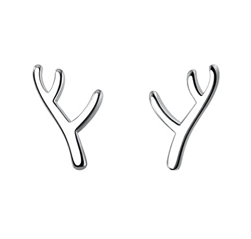WLLDDDIU Ohrhänger Silber 925,Ohrringe Ohrstecker Geweih Ohrringe Linie Zweig Knospen Stilvolle Knorpel Hypoallergen Ohrringe Frauen Frauen Mädchen Paare von WLLDDDIU