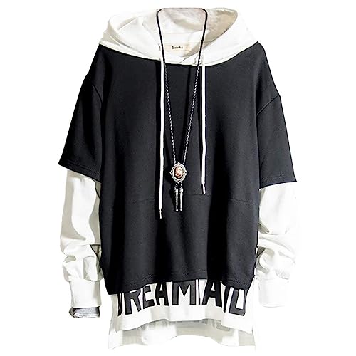 XIAOYAO Hoodie Herren Techwear Kapuzenpullover Hip Hop Streetwear Urban Pullover Unisex Casual von XIAOYAO