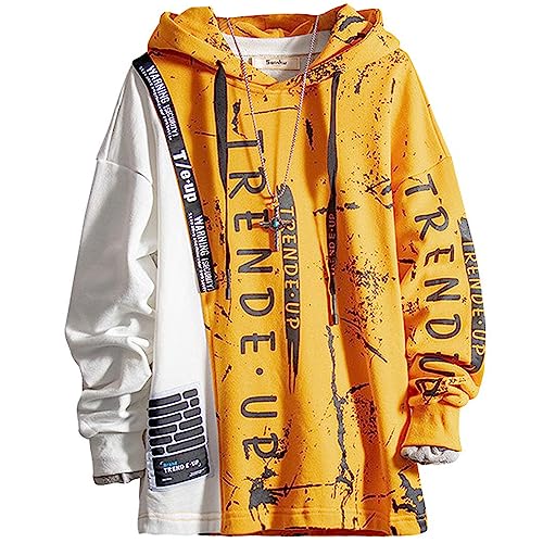 XIAOYAO Hoodie Herren Techwear Kapuzenpullover Hip Hop Streetwear Pullover Unisex Casual von XIAOYAO