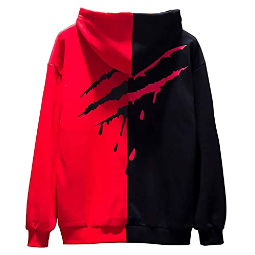 XIAOYAO Hoodie Herren Techwear Kapuzenpullover Hip Hop Long Sleeve Streetwear Urban Pullover Unisex Casual Sportlich von XIAOYAO