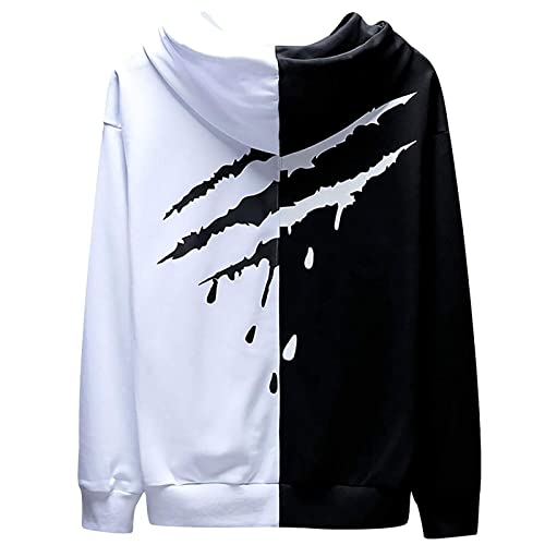 XIAOYAO Hoodie Herren Techwear Kapuzenpullover Hip Hop Long Sleeve Streetwear Urban Pullover Unisex Casual Sportlich von XIAOYAO