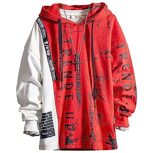 XIAOYAO Hoodie Herren Techwear Kapuzenpullover Hip Hop Streetwear Pullover Unisex Casual von XIAOYAO