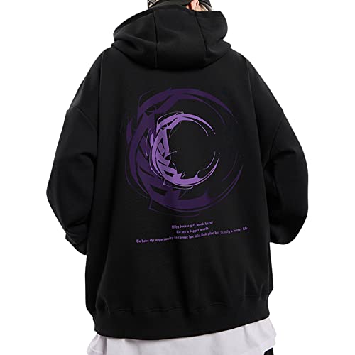 XIAOYAO Hoodie Herren Pullover, Langarm Freizeit Streetwear Urban Pullover Sweatshirt Casual (6XL, Schwarz) von XIAOYAO