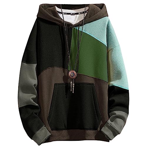 XIAOYAO Hoodie Herren Long Sleeve Bunt Kapuzenpullover Streetwear Sweatshirt Urban Pullover Casual Kapuzenpulli von XIAOYAO