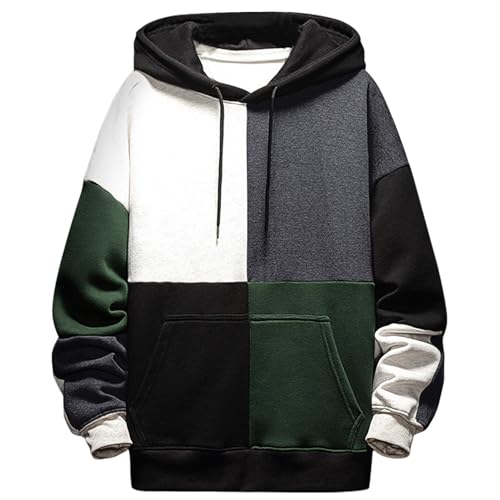 XIAOYAO Hoodie Herren Long Sleeve Bunt Kapuzenpullover Streetwear Sweatshirt Urban Pullover Casual Kapuzenpulli von XIAOYAO