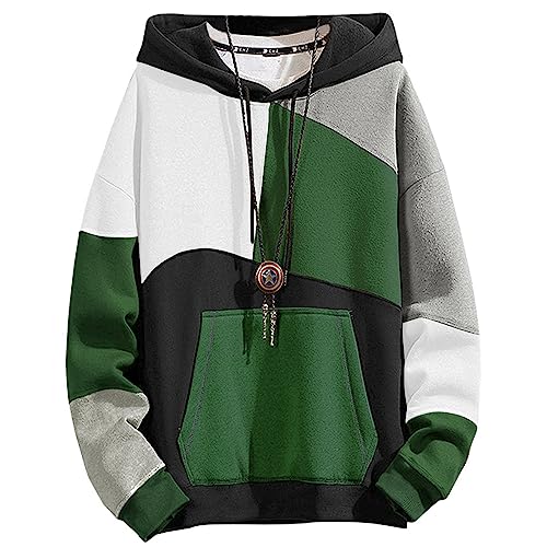 XIAOYAO Hoodie Herren Long Sleeve Bunt Kapuzenpullover Streetwear Sweatshirt Urban Pullover Casual Kapuzenpulli von XIAOYAO