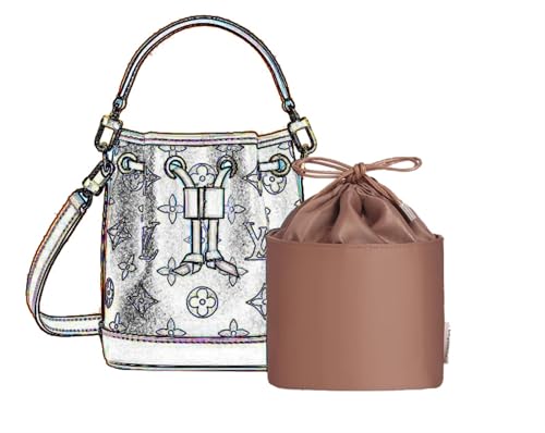 Handtaschen-Organizer for Lv NanoNoe Mini, Polyester-Ärmeltasche, kompatibler Handtaschen-Organizer, Einsatz mit Geldbörse, gefütterter Organizer(Coffee) von XIAOYIBAIHUOUK