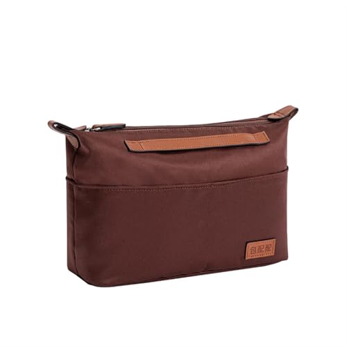 Perfekter Aufbewahrungsbeutel for die Neverfull-Handtasche, gefütterte Tasche mit Griff, Damen-Kosmetik-Nylontasche(Coffee,28x12x18cm) von XIAOYIBAIHUOUK