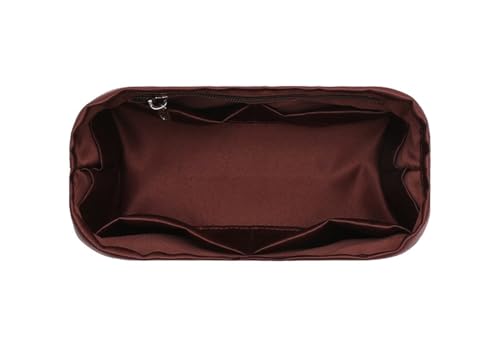 Taschen-Organizer for Hermes Kelly 2424 Handtasche, mit Polyester gefütterte Aufbewahrungstasche, Taschenaufbewahrungseinsatz, tragbare Kosmetiktasche(Coffee,18 * 8 * 12cm) von XIAOYIBAIHUOUK