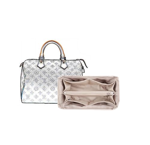 XIAOYIBAIHUOUK Taschen-Organizer passend für Lv Speedy Nylon-Aufbewahrungstasche, Handtaschen-Organizer, Plug-in-Geldbörsen-Aufbewahrungstasche (Beige B) von XIAOYIBAIHUOUK