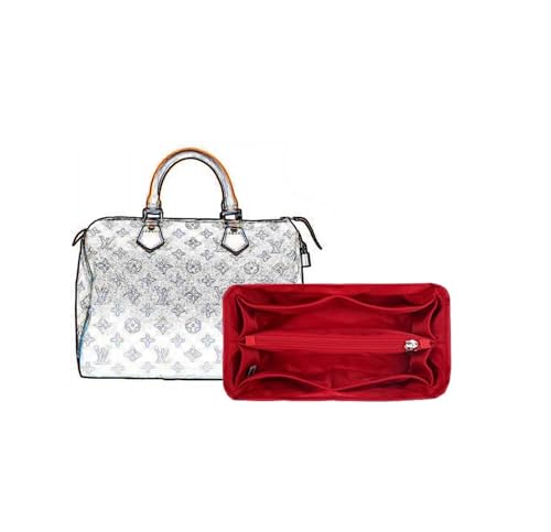 Taschen-Organizer passend for Lv Speedy Nylon-Aufbewahrungstasche, Handtaschen-Organizer, Plug-in-Geldbörsen-Aufbewahrungstasche(Red b,Foe Lv Speedy 30) von XIAOYIBAIHUOUK