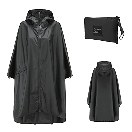 Unisex Leichter Wasserdichter Regenjacken Damen Herren Regenponcho jacke Wiederverwendbar Atmungsaktiver Regenmantel mit Kapuze Faltbare Unterschlupf Plane Ideal für im Freien Camping Wandern Angeln von XIAOYUER