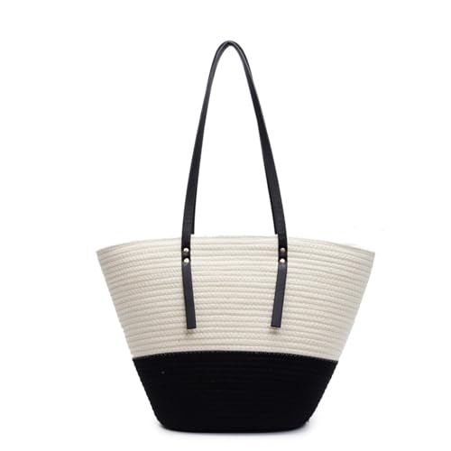 XIAQIQIFFF Damen Schulterhandtaschen mit Reißverschluss Strand Chic Tote Geldbörse Freizeit Urlaub Hobo Bag(White) von XIAQIQIFFF