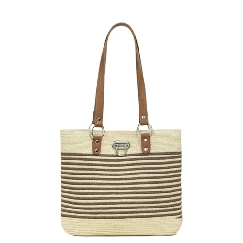 XIAQIQIFFF Damen Schultertasche Handtasche Strand Chic Tote Geldbörse Freizeit Urlaub Hobo Bag(Beige) von XIAQIQIFFF