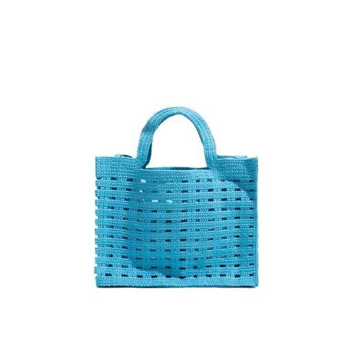 XIAQIQIFFF Häkeln Taschen for Frauen Gewebt 2025 Frühling Sommer Große Schulter Crossbody Tote Handtasche(Blue) von XIAQIQIFFF