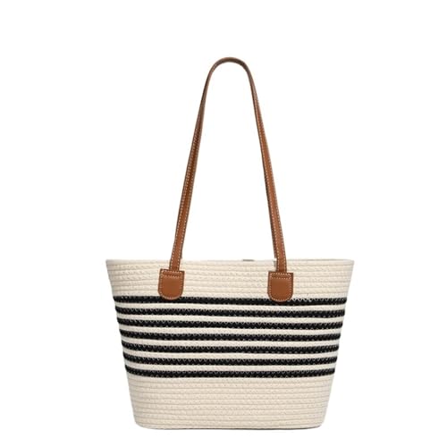 XIAQIQIFFF Stroh Strandtaschen for Frauen Tote Urlaub Urlaub Sommer gewebt Schulter Handtaschen(Beige) von XIAQIQIFFF
