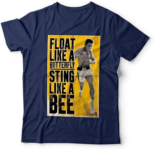 Men's Short Sleeve Ali Float Like A Butterfly T-Shirt Unisex – Boxing Legend Muhammad Shirt Top T-Shirt Navy XXL von XIASHUN