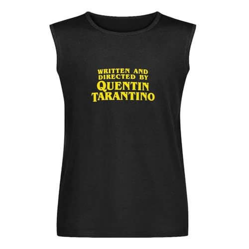 Written and Directed by Quentin Tarantino Tshirt nyMovies Top Shirt Men's Vests Tank Tops O-Neck 100% Cotton Undershirts Unisex Sleeveless T-Shirt XL von XIASHUN