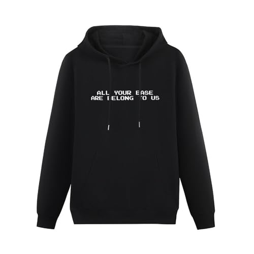 XIASHUN All Your Base Are Belong to Us Hoody Unisex Ptinted Hoodies Long Sleeve Men's Hooded with Pocket Black XXL von XIASHUN