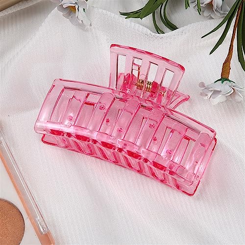 Frauen Klaue Clip Transparent Kunststoff Haar Klaue Große Haarspange Krabben Haarklammern Klaue Clip Bad Clip Pferdeschwanz Haar Zubehör Geschenk 1St (Color : Pink) von XIBANY