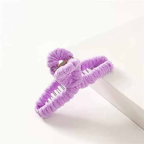 Frauen Plüsch Haarklammern Weich for Mädchen Krabben Haarnadeln Haarspange Elegante Kopfbedeckung Haarschmuck 1St (Color : 5-purple) von XIBANY