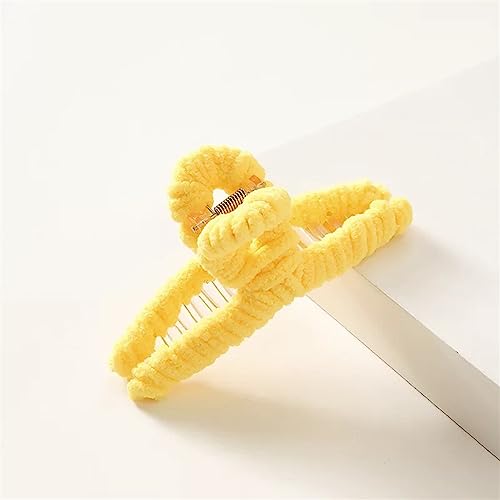 Frauen Plüsch Haarklammern Weich for Mädchen Krabben Haarnadeln Haarspange Elegante Kopfbedeckung Haarschmuck 1St (Color : 6-yellow) von XIBANY