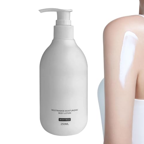 Aufhellende Körperlotion, 250 ml, feuchtigkeitsspendende Körperlotion, nicht fettend, pflegende Feuchtigkeitscreme, für trockene Haut an Knien, Ellenbogen, Achseln, Händen, Zuhause, Frauen von XIBDGNTNE